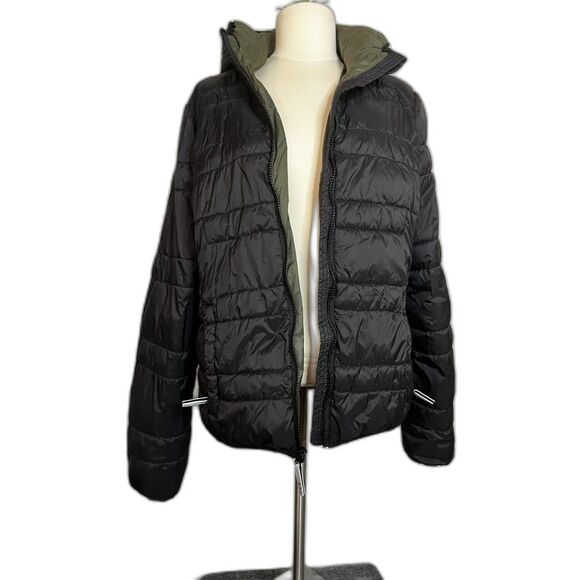 Marc New York Jackets & Blazers - Marc New York Performance black/olive puffer jacket, cropped w/hood-L